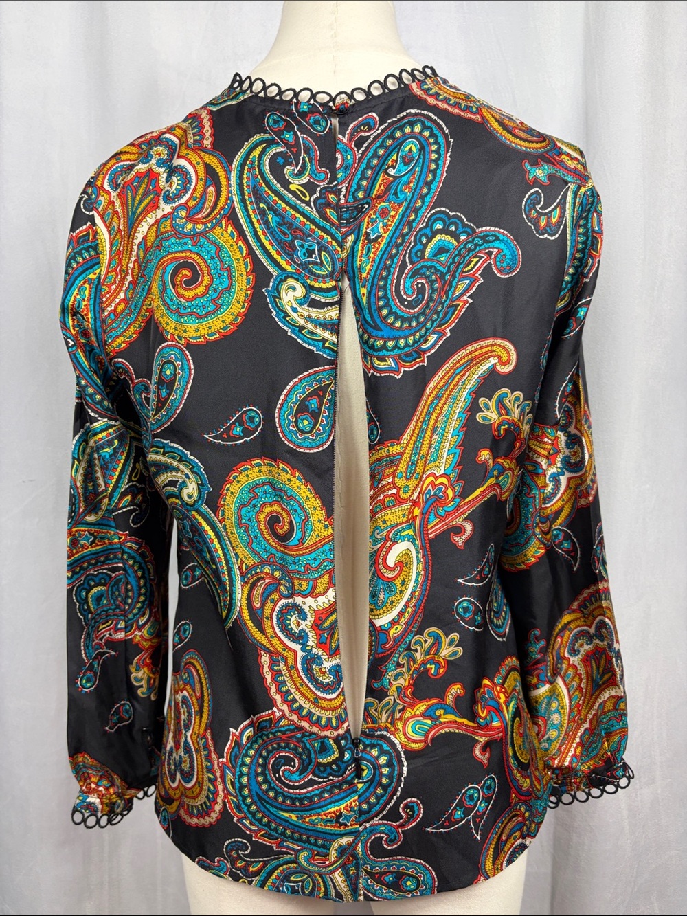 J. Crew Silk Twill Top Blouse in Bold Paisley Multi. - Picture 8 of 13